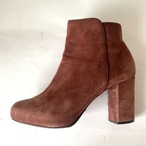 SCHUTZ Burgundy Red Brown Suede Boots sz 8.5 Made in USA Boho Chic Classic